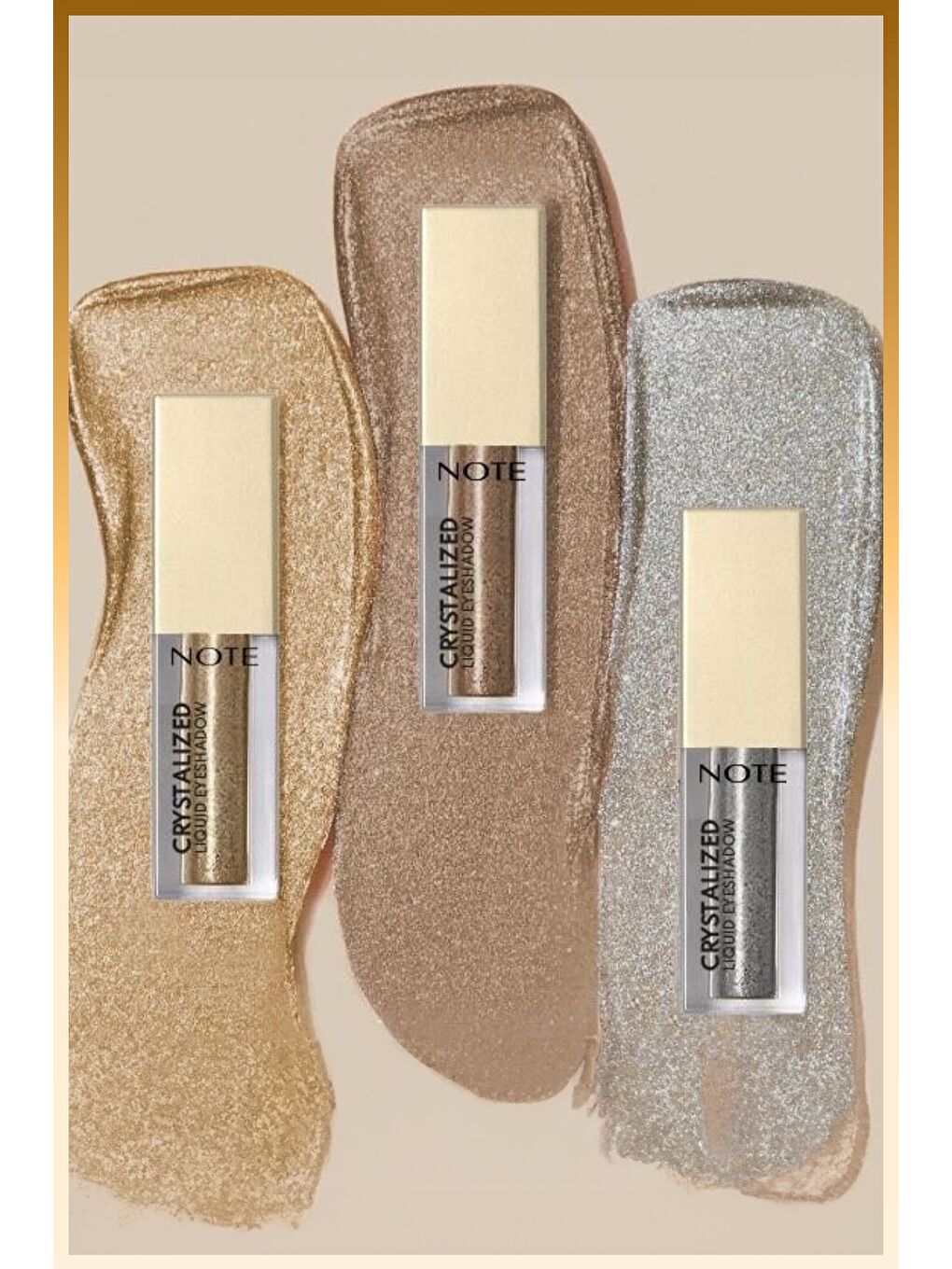 Note Cosmetique Crystalized Liquid Eyeshadow Likit Metalik Göz Farı - 02 Miracle Light - 3