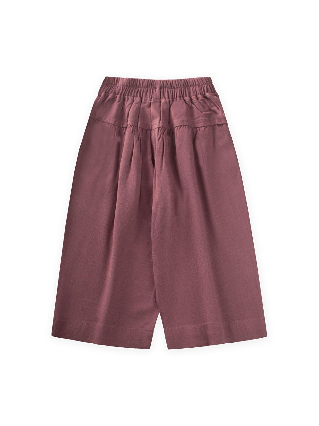 Mürdüm Kız Çocuk Keten Pantolon-1