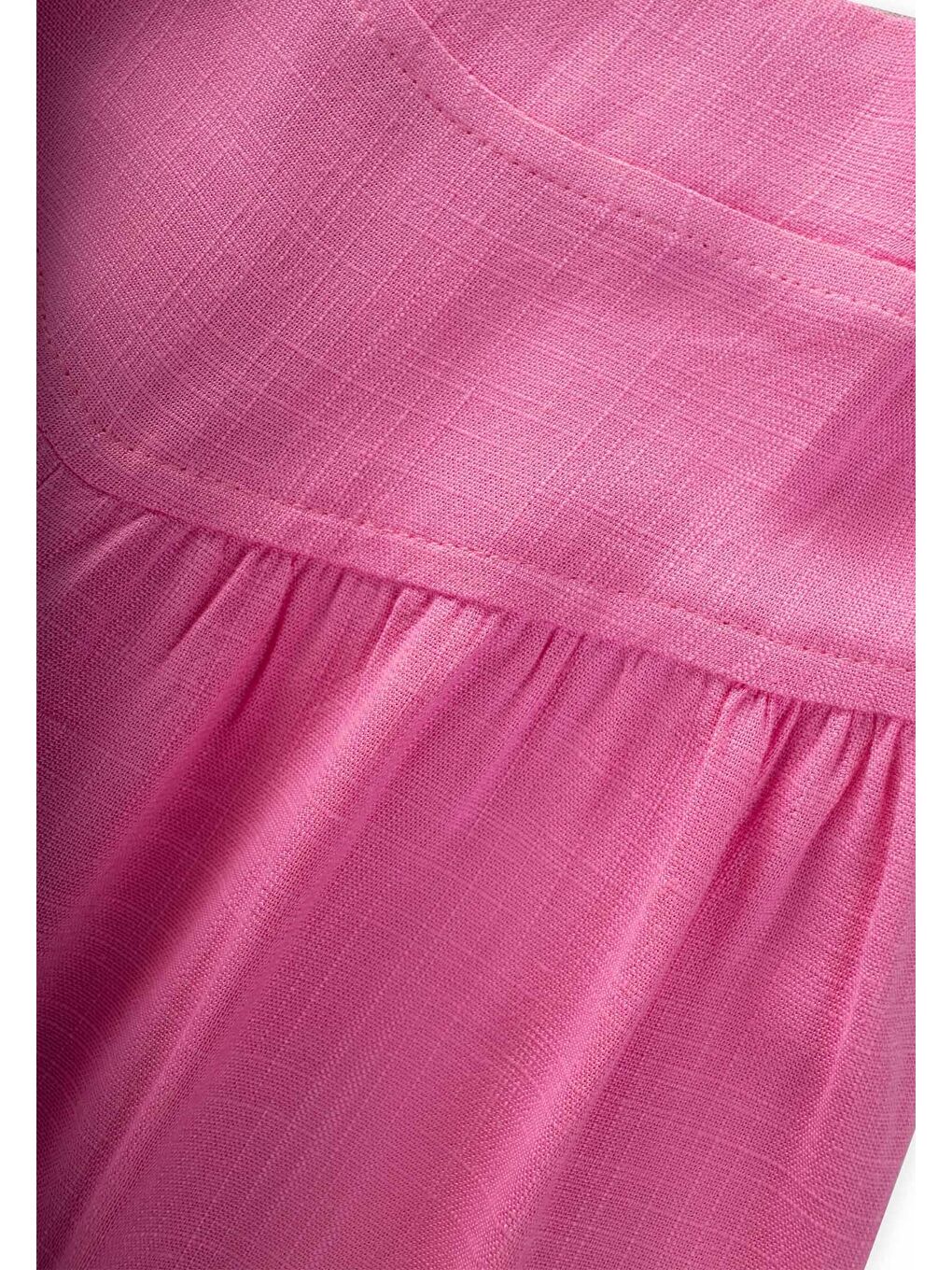 Pembe Kız Çocuk Keten Pantolon-2