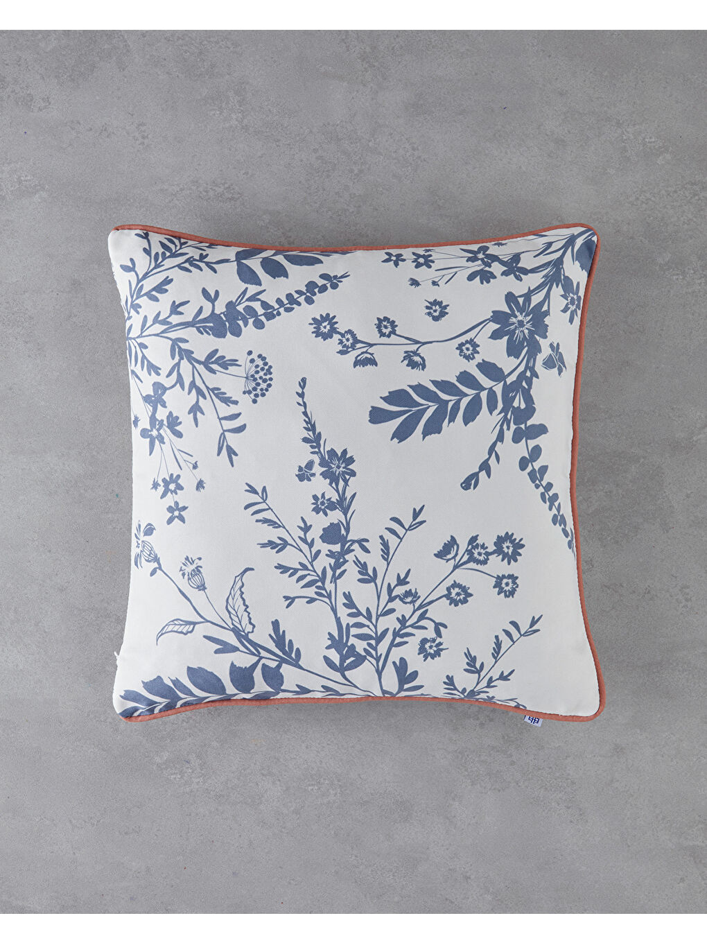 Cluster Çift Taraflı Kırlent Kılıfı 45x45 cm Lacivert - Kiremit