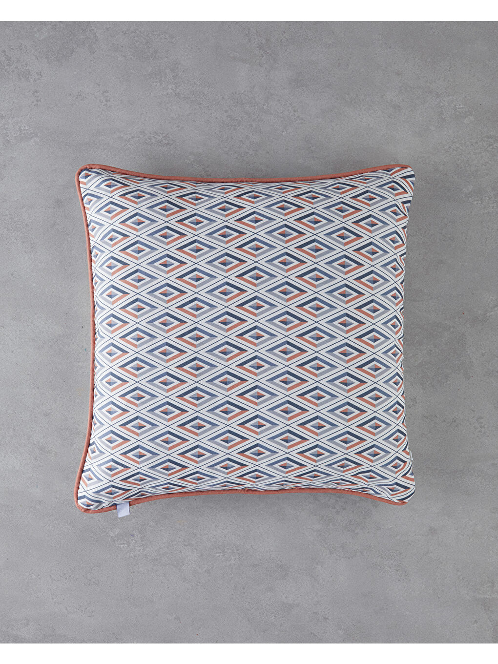 Cluster Çift Taraflı Kırlent Kılıfı 45x45 cm Lacivert - Kiremit-1