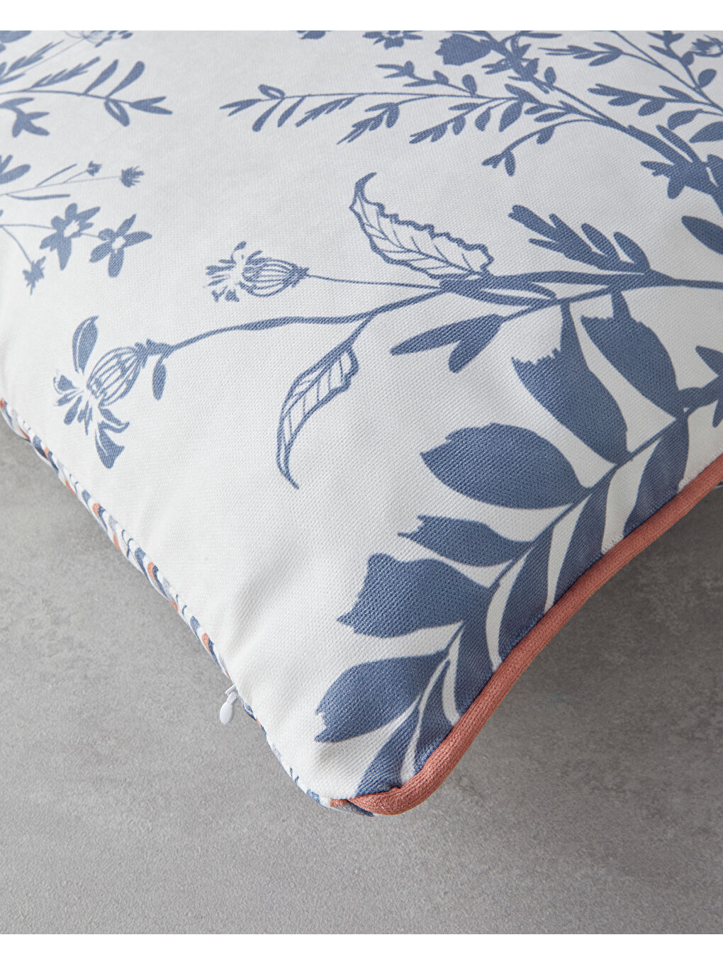 Cluster Çift Taraflı Kırlent Kılıfı 45x45 cm Lacivert - Kiremit-2