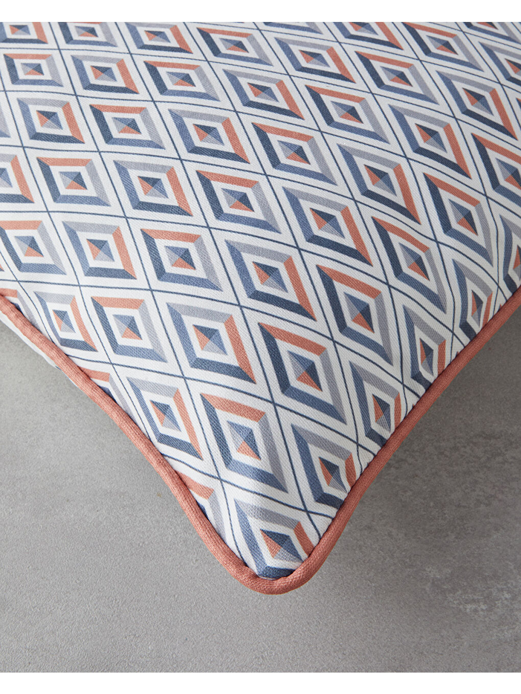 Cluster Çift Taraflı Kırlent Kılıfı 45x45 cm Lacivert - Kiremit-3