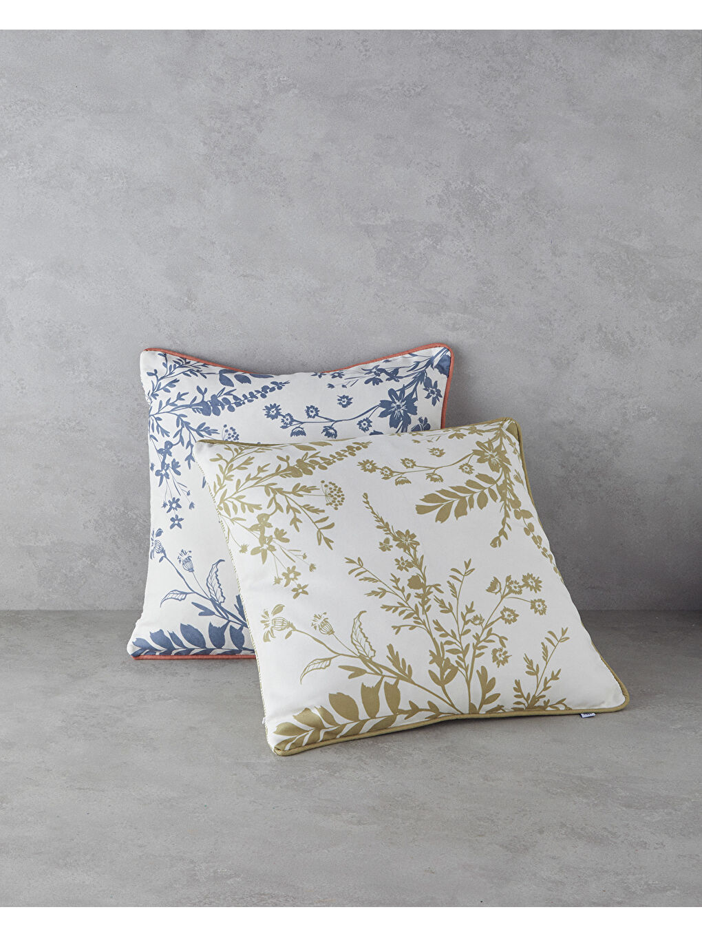 Cluster Çift Taraflı Kırlent Kılıfı 45x45 cm Lacivert - Kiremit-4