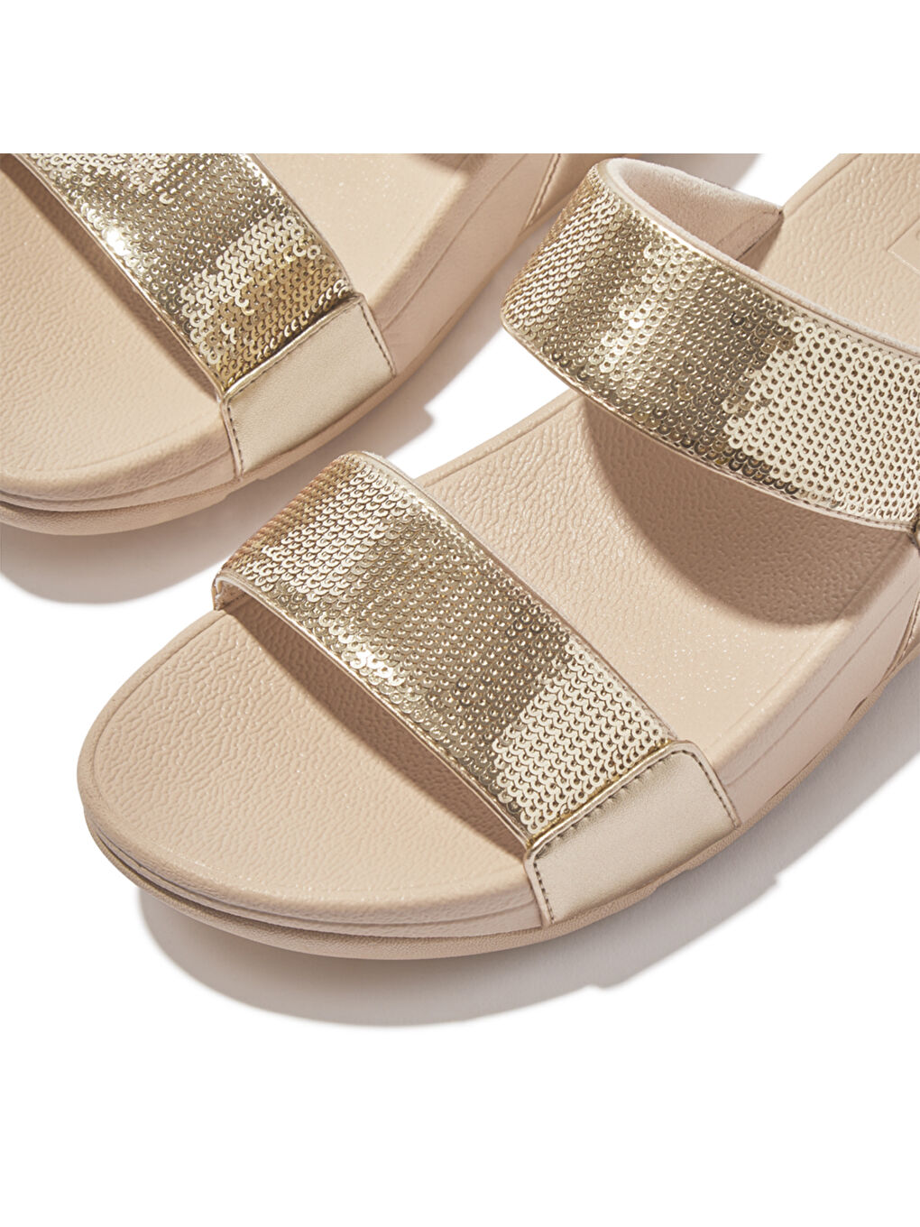 Sarı Kadın Terlik JF2-090 /675 /B50 LULU Sequin Slides-3