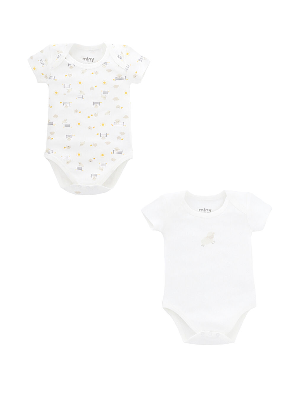 Minycenter Karışık Unisex Bebek 2Lı Body Set