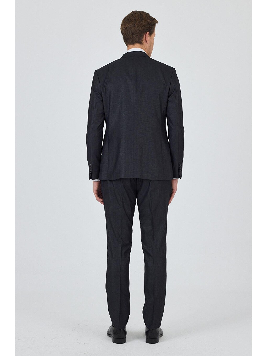 Antrasit Düz Filafil Mono Yaka Tam Astar Yelekli 6 Drop Slim Fit Takım Elbise 1001250171-4