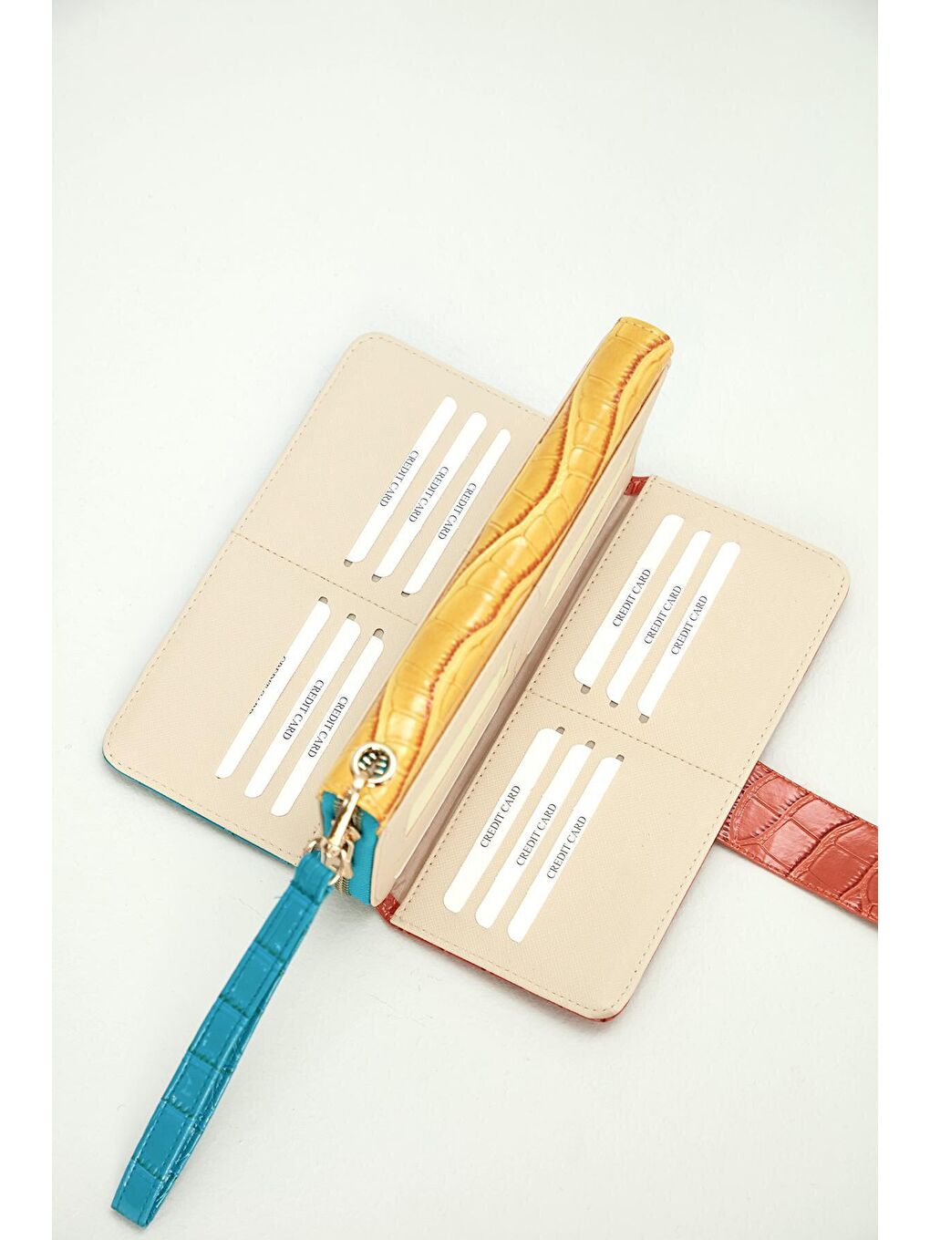 Mavi Büyük Boy Renkli Kadın Cüzdan Ve El Çantası-2