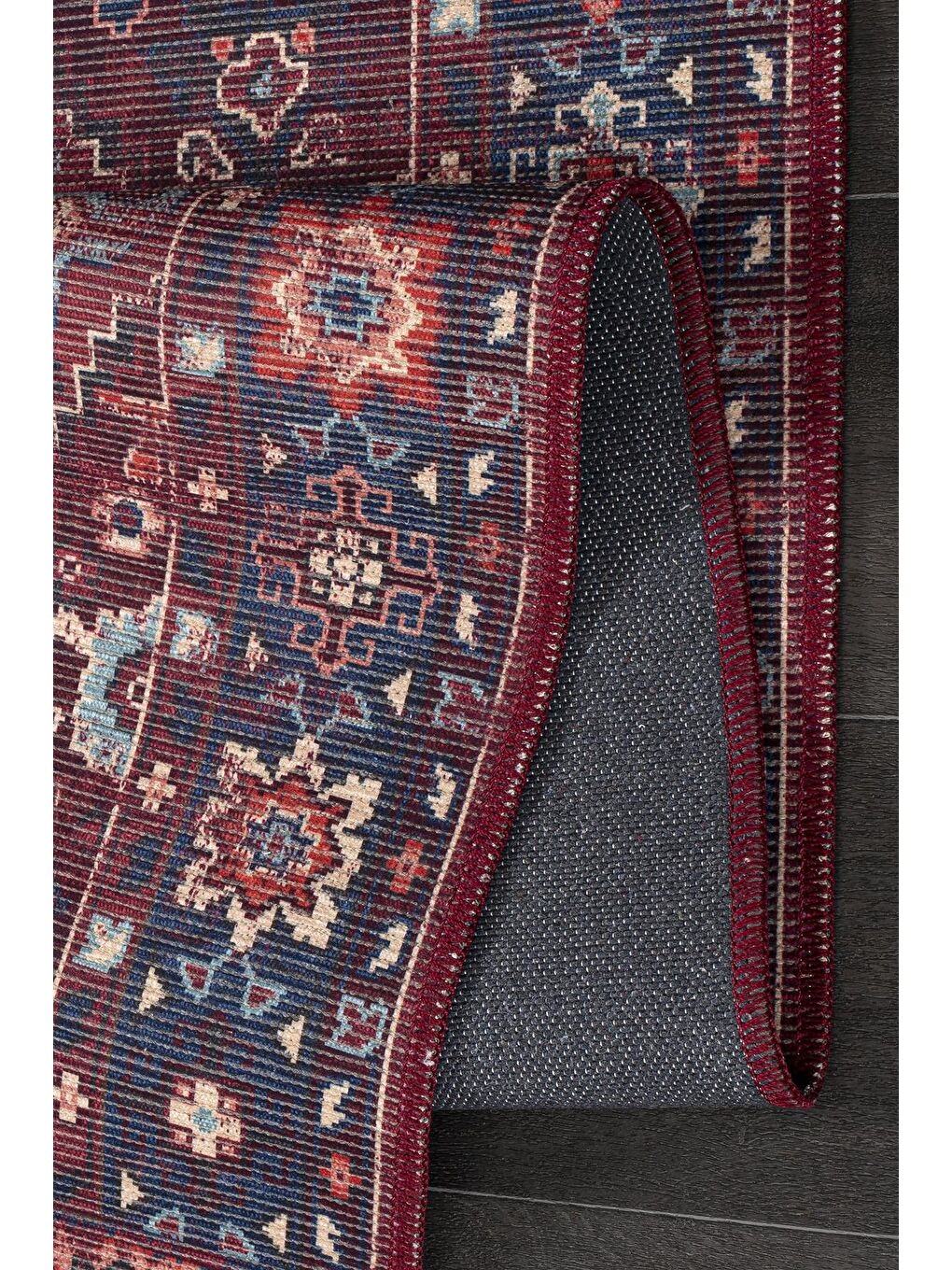 Karışık Antico 2307 Pamuk Tabanlı Yıkanabilir Otantik Vintage Klasik Eskitme Halı-100x200-1