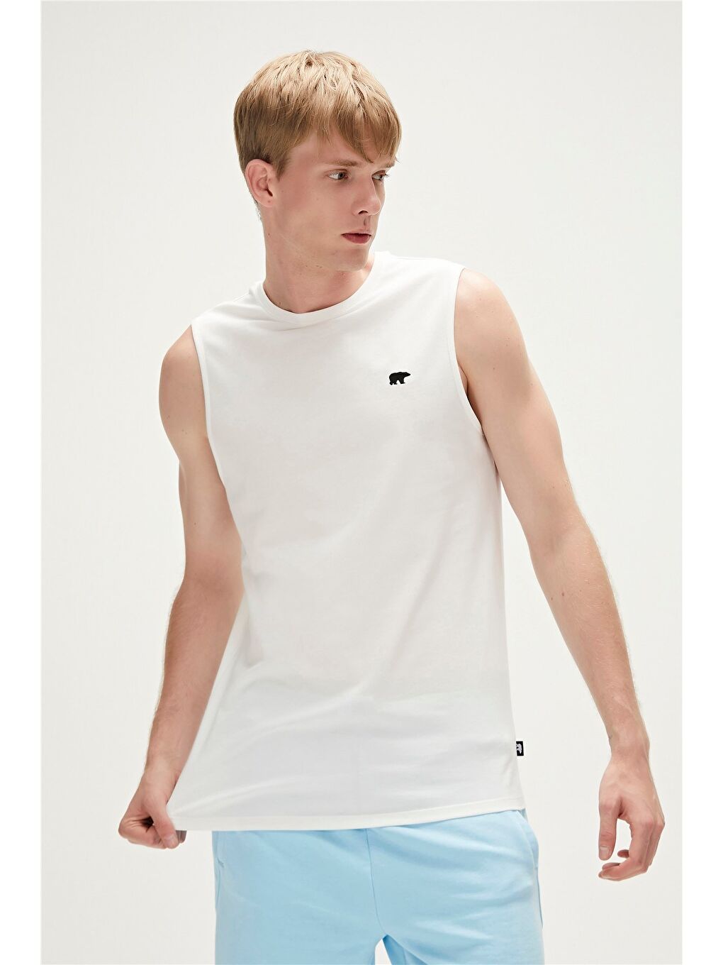 Rowan Tank-Top Off-White Beyaz Erkek Kolsuz Tişört-3