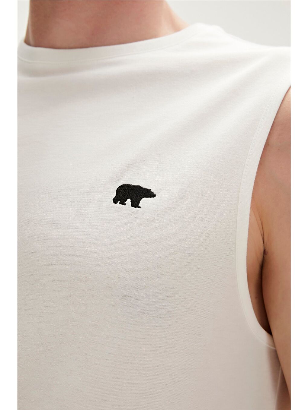 Rowan Tank-Top Off-White Beyaz Erkek Kolsuz Tişört-4