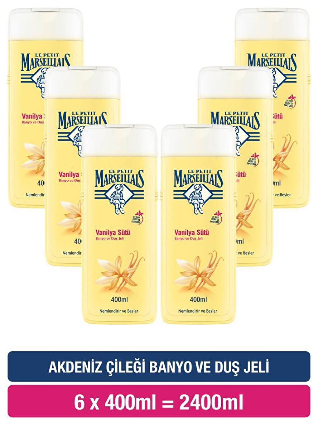 Le Petit Marseillais Renksiz Vanilya Sütü Duş Jeli 400 ml x6