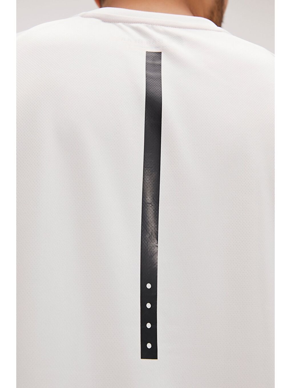 Mike Beyaz Erkek Kolsuz Tişört-1