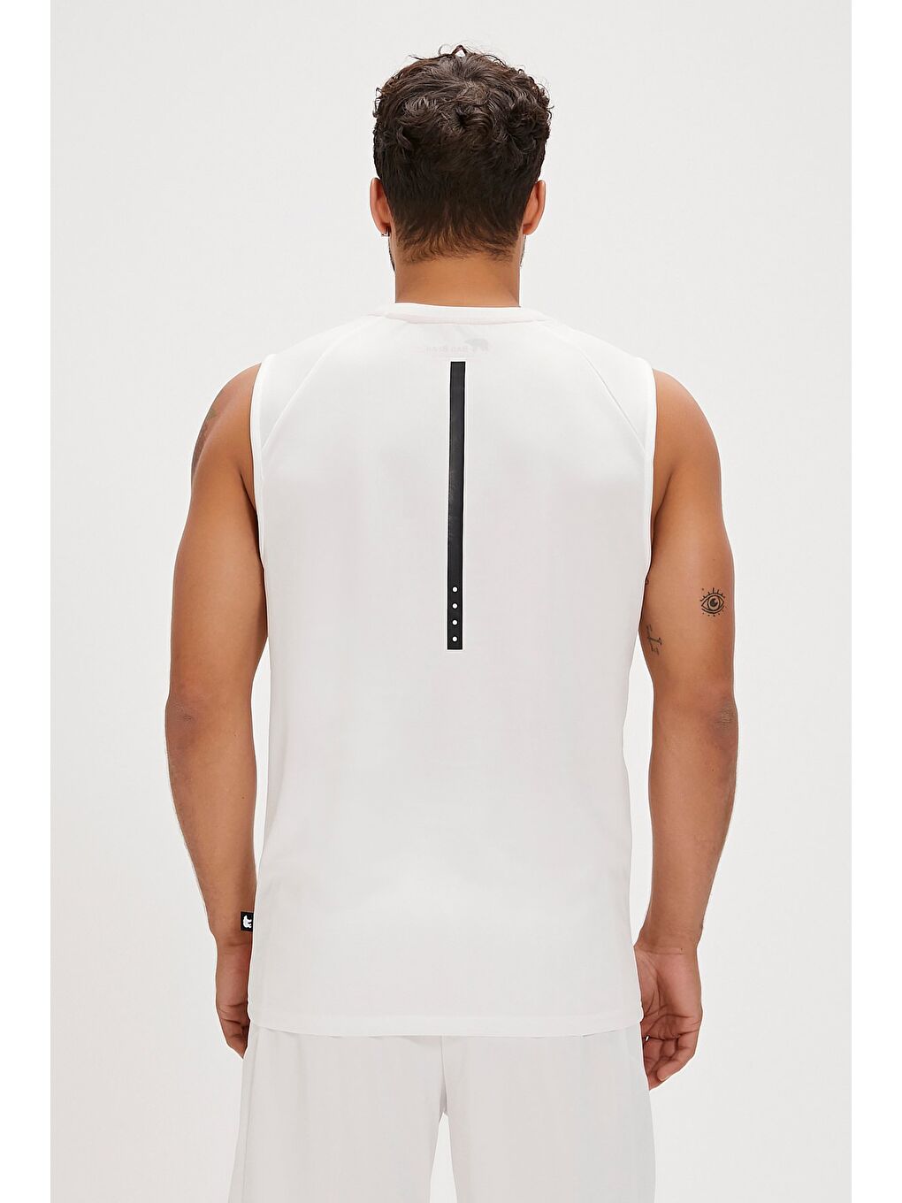 Mike Beyaz Erkek Kolsuz Tişört-2