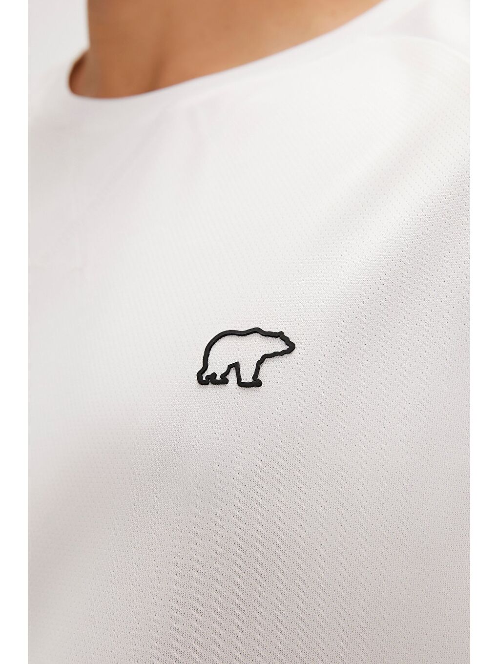 Mike Beyaz Erkek Kolsuz Tişört-4