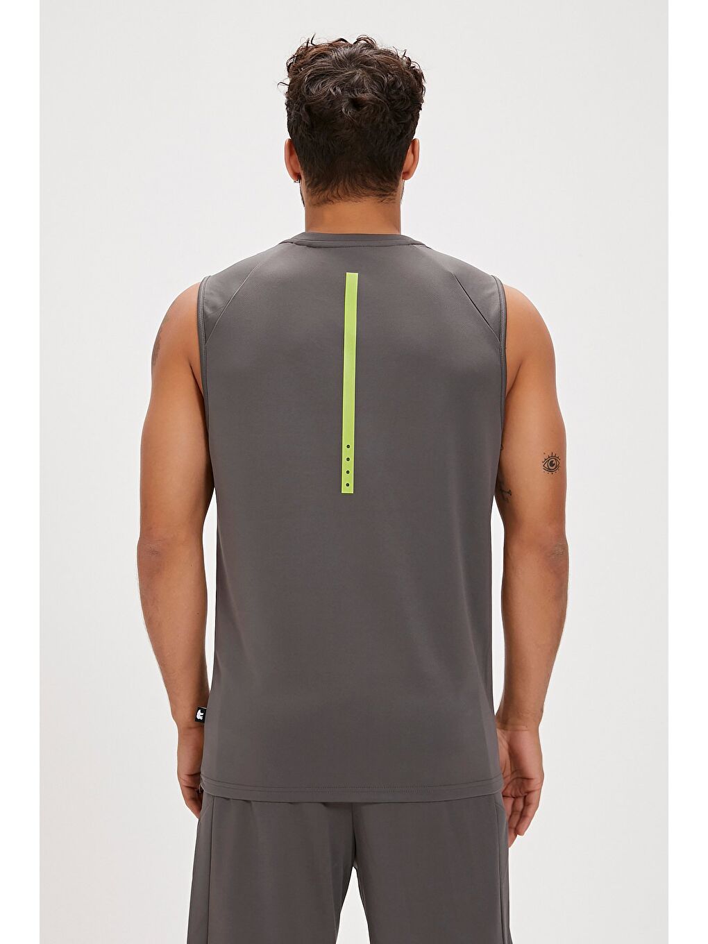 Gri Mike Asfalt Erkek Kolsuz Tişört-5