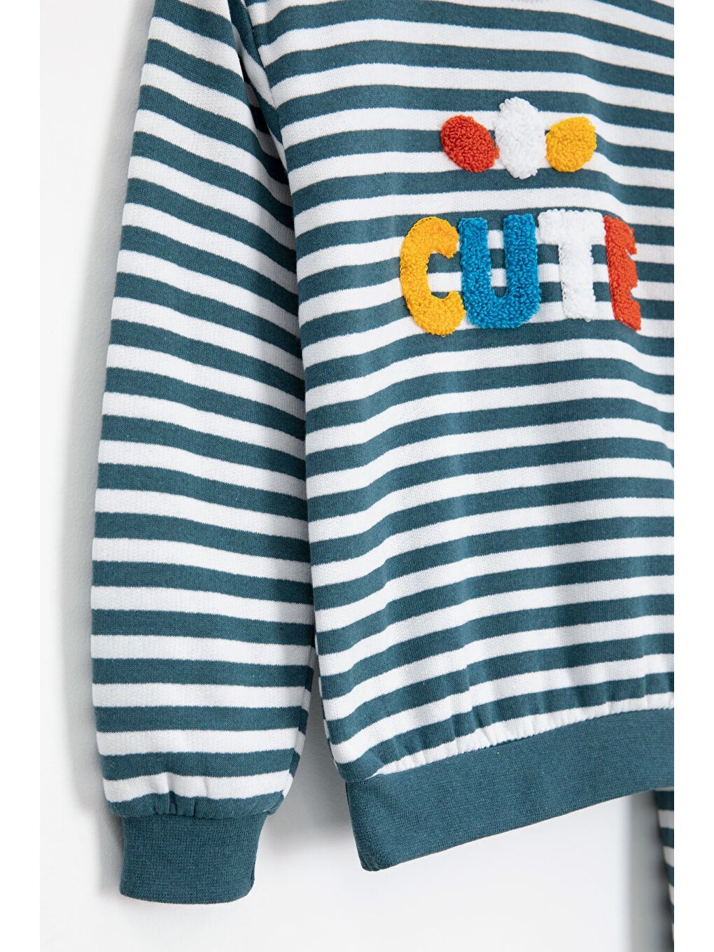 İndigo Erkek Çocuk Cute Nakışlı Çizgili Şardonlu Eşofman Takımı 23313-3