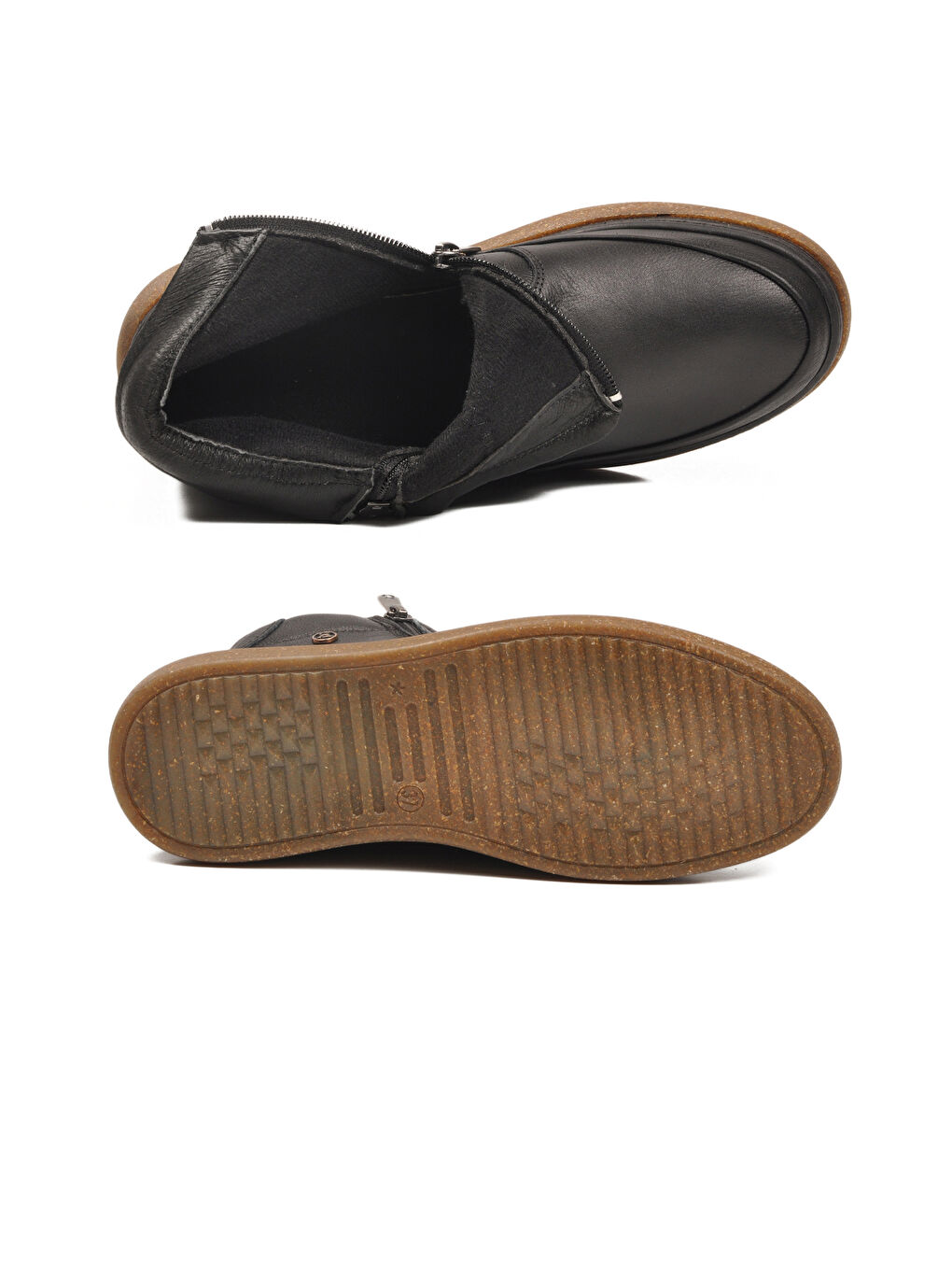 Siyah Hakiki Deri İçi Polarlı Kaymaz Taban Kadın Bot 2707 Z-4