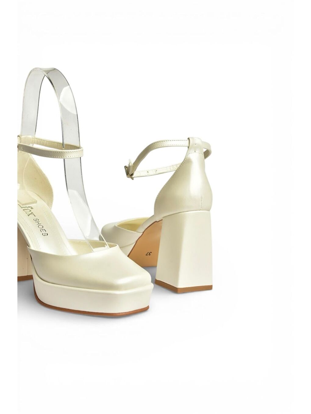 Bej Sedef Kadın Topuklu Ayakkabı Y246043009-4