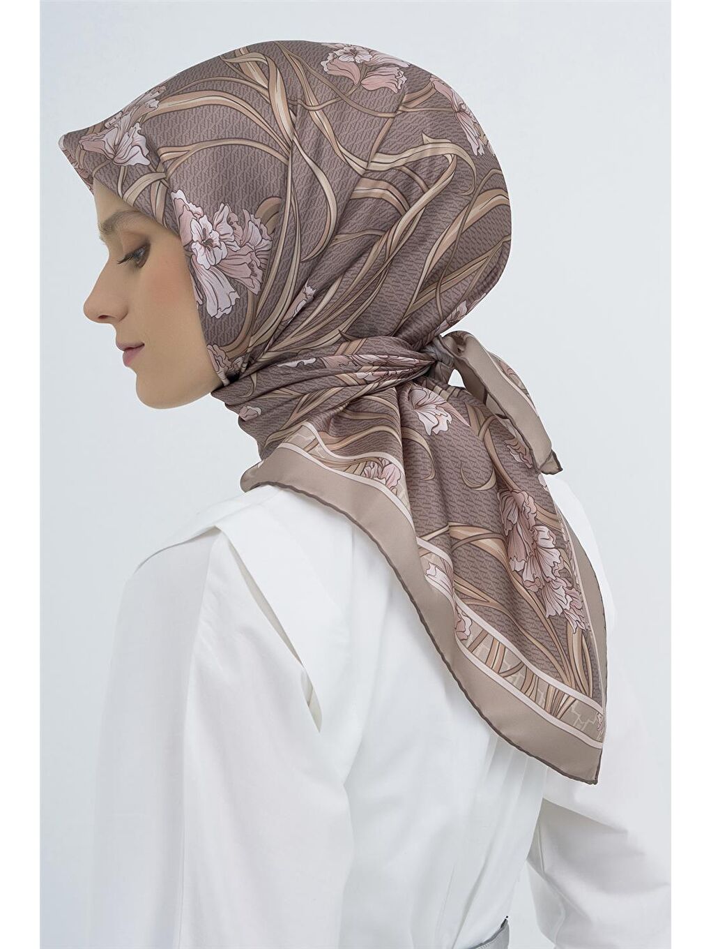 Pembe Saf İpek Sura Eşarp 9512D 06-3