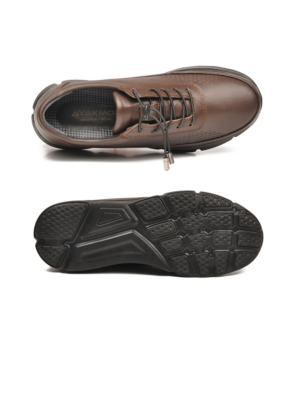 Kahverengi Kahve Hakiki Deri Ortopedik Kadın Casual Ayakkabı 695 Z-4