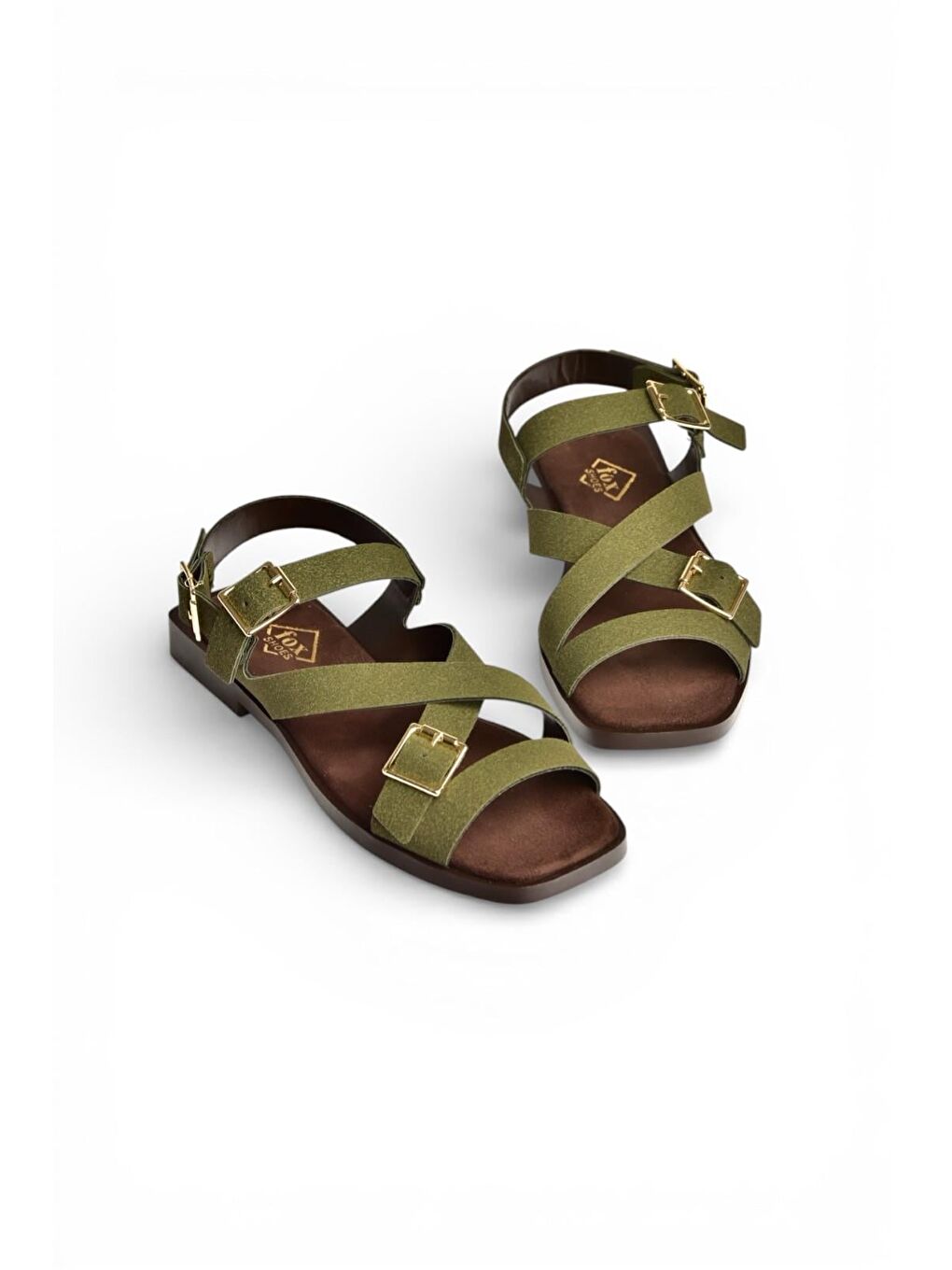 Yeşil Kadın Sandalet Y458702602-1