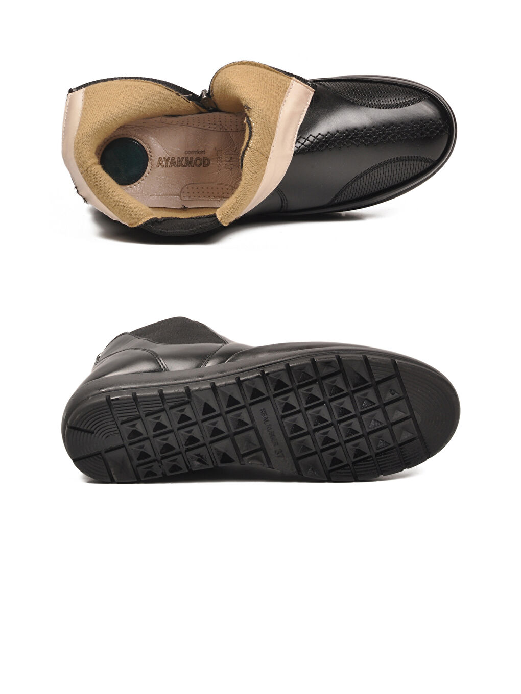 Siyah Jel Taban Anatomik Fermuarlı Kadın Bot 310 Z-4