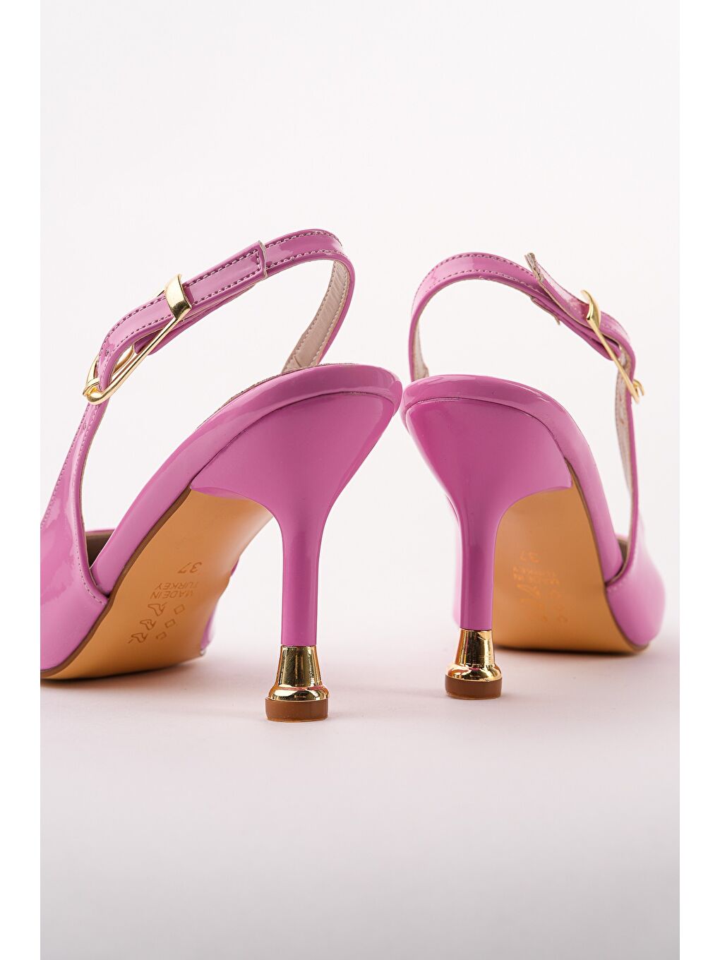 Pembe CHİC Sivri Burun Arkası Açık Kadın Topuklu Ayakkabı-2