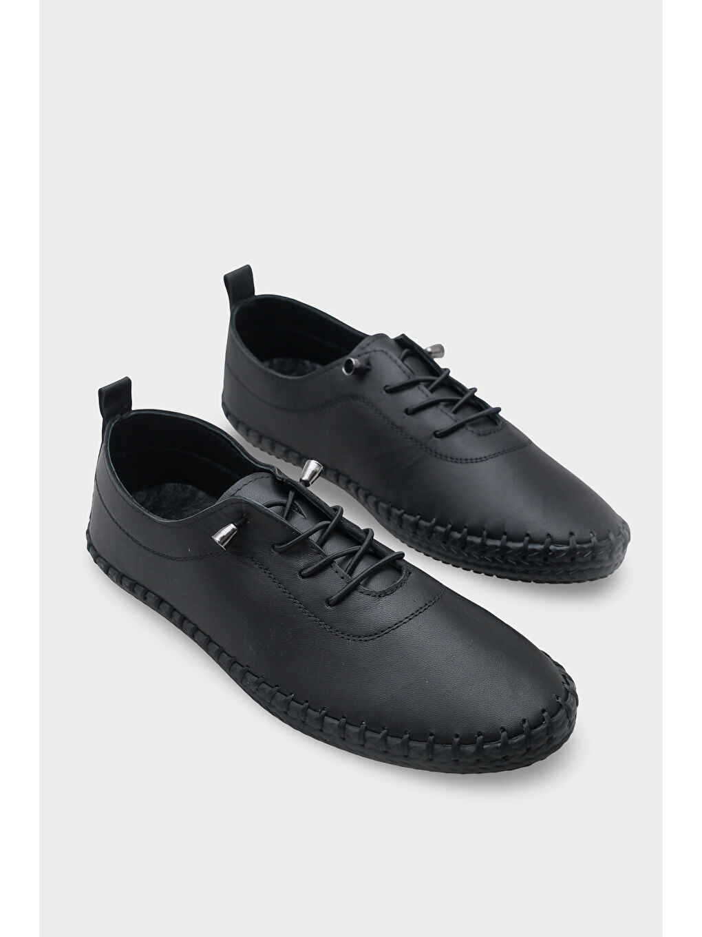 Siyah Fina Hakiki Deri Soft Konfor Tabanlı Kadın Sneaker-1