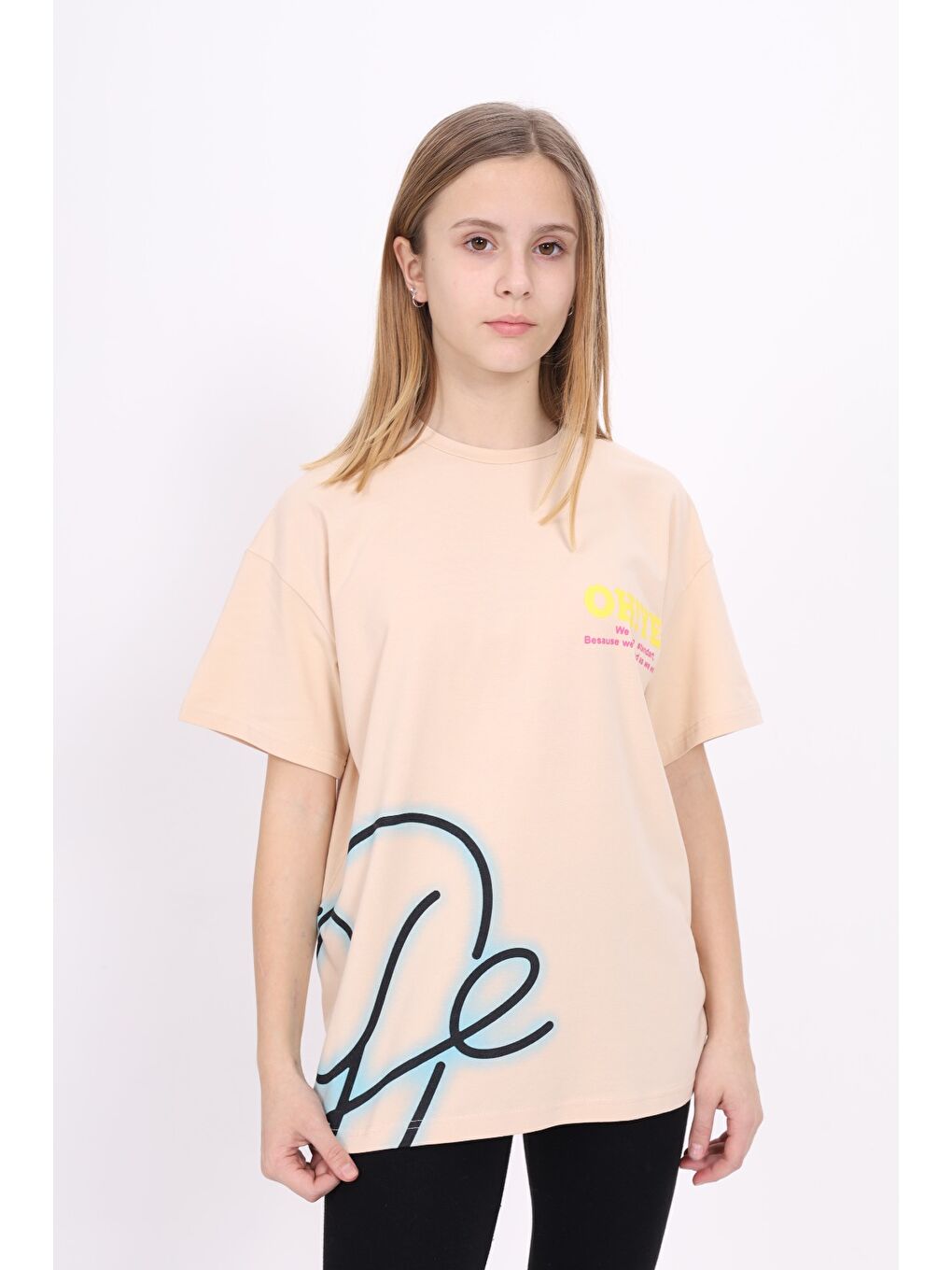 Toontoykids Bej Unisex Çocuk Baskılı Tişört