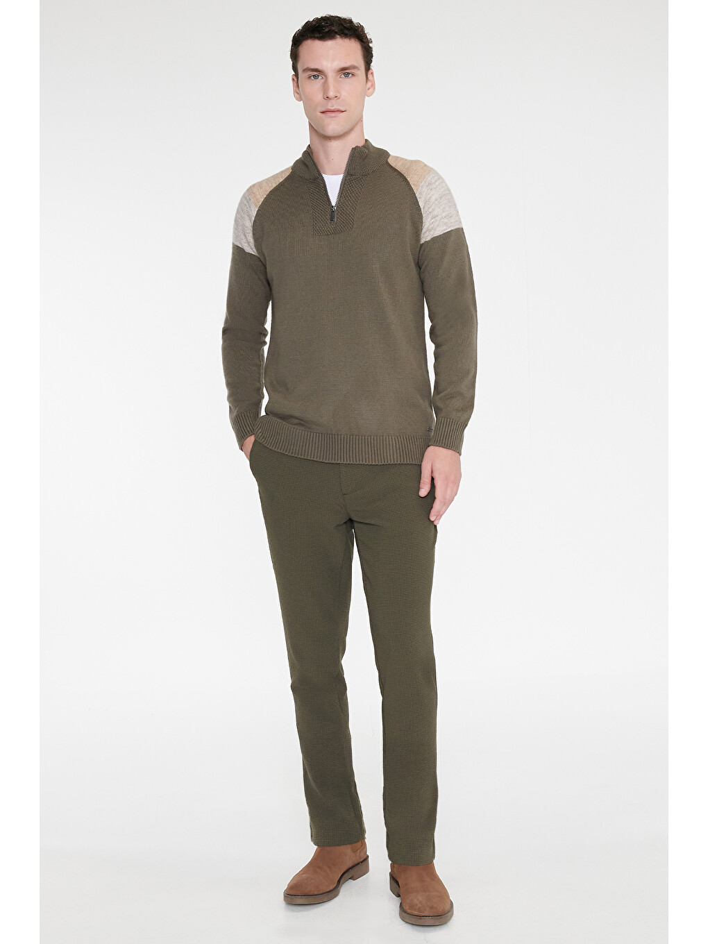 Erkek Siyah Slim Fit Dar Kesim Pamuklu Esnek Chino Pantolon