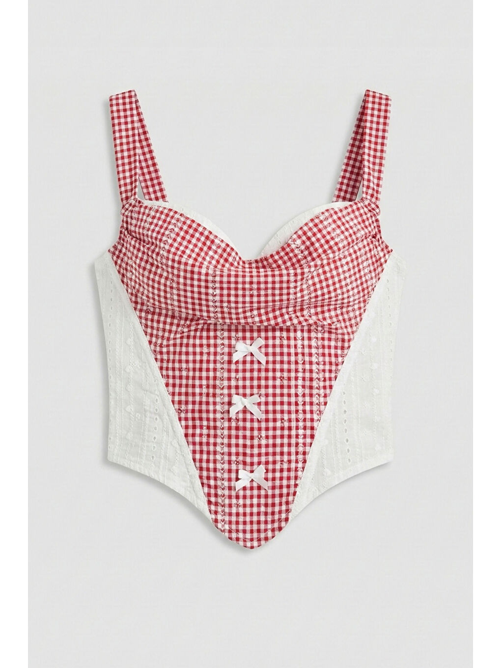 Kadın Beyaz Pembe w5 Özel Tasarım Bağcıklı Askılı Büstiyer-2