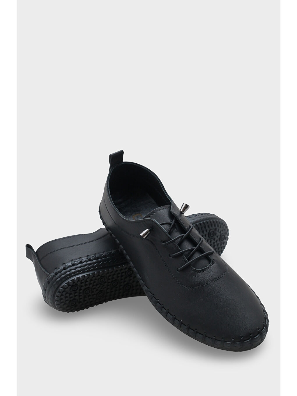 Siyah Fina Hakiki Deri Soft Konfor Tabanlı Kadın Sneaker-3