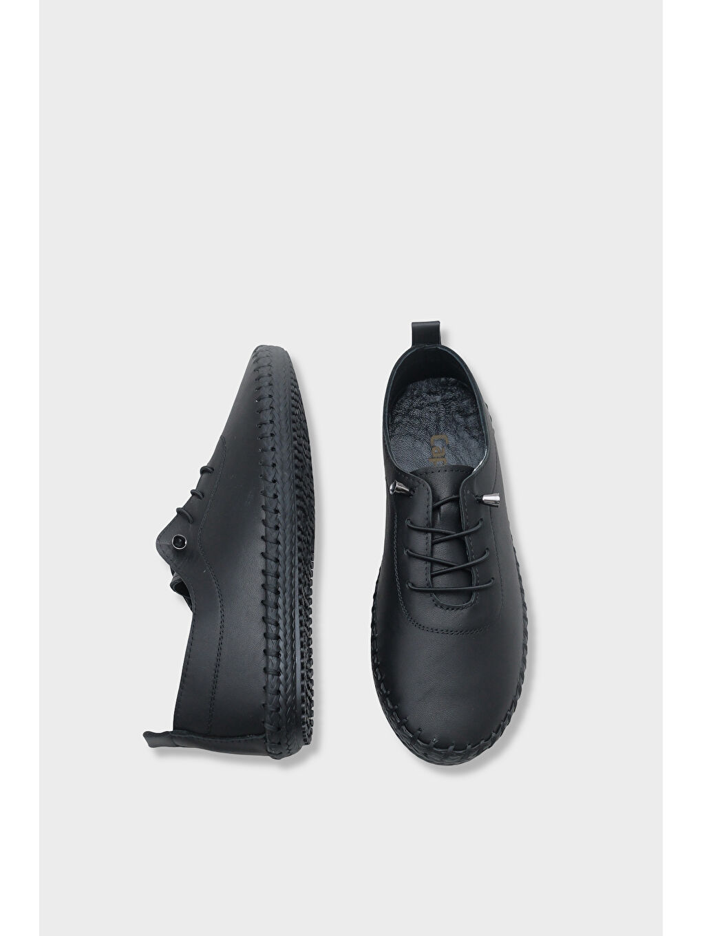 Siyah Fina Hakiki Deri Soft Konfor Tabanlı Kadın Sneaker-4