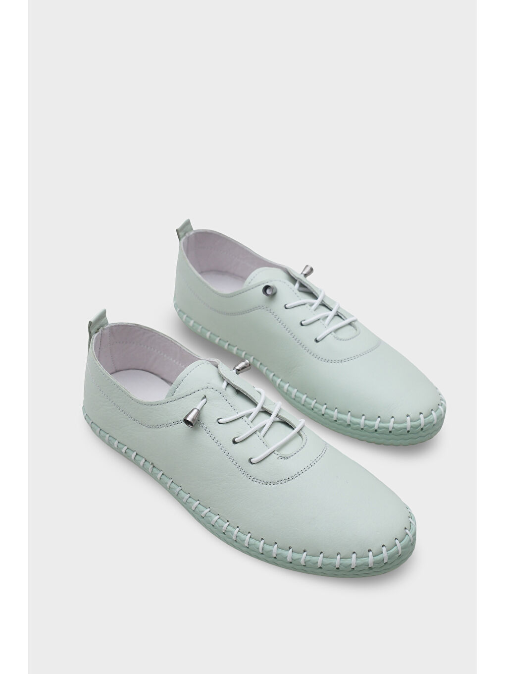 Turkuaz Fina Hakiki Deri Soft Konfor Tabanlı Kadın Sneaker-1