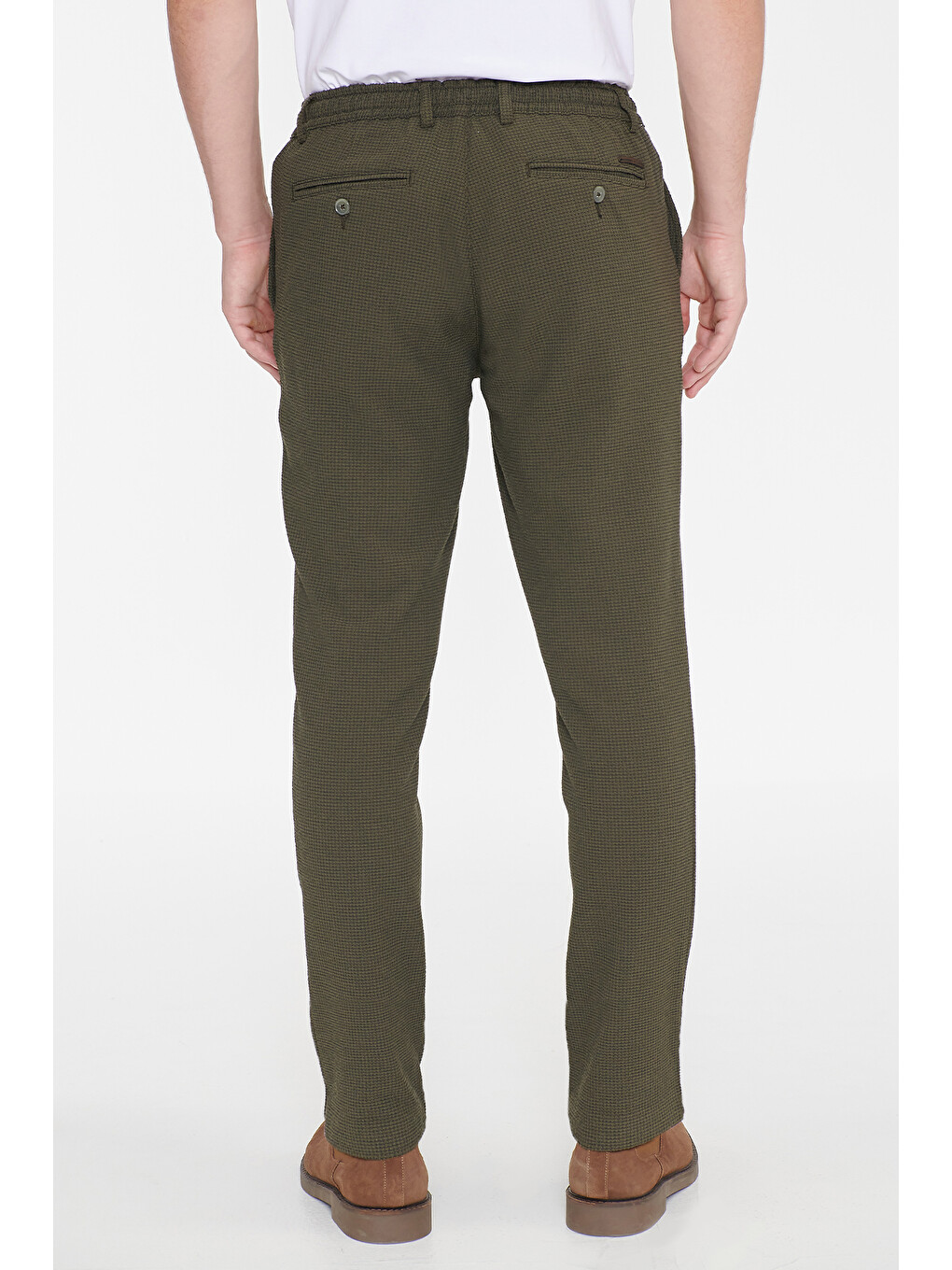 Erkek Siyah Slim Fit Dar Kesim Pamuklu Esnek Chino Pantolon-4