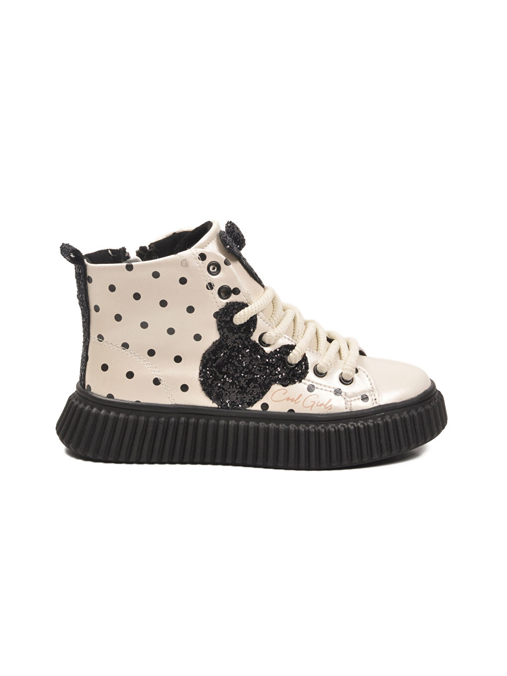 Bej Fermuarlı İçi Polarlı Kaymaz Taban Kız Çocuk Bot Aisha F-1