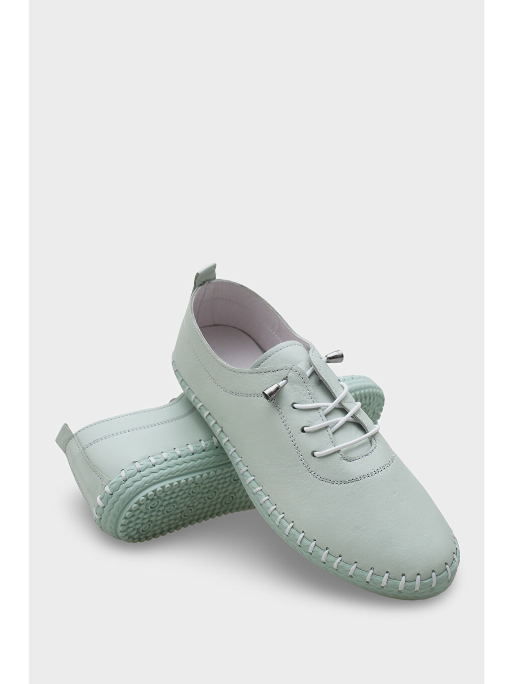 Turkuaz Fina Hakiki Deri Soft Konfor Tabanlı Kadın Sneaker-3