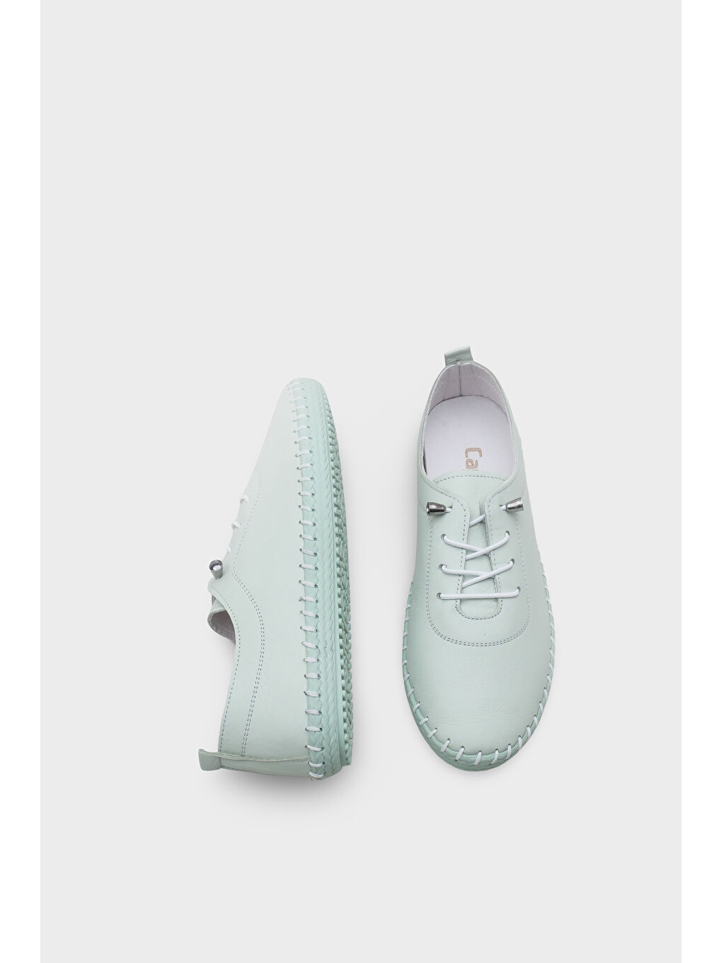 Turkuaz Fina Hakiki Deri Soft Konfor Tabanlı Kadın Sneaker-4