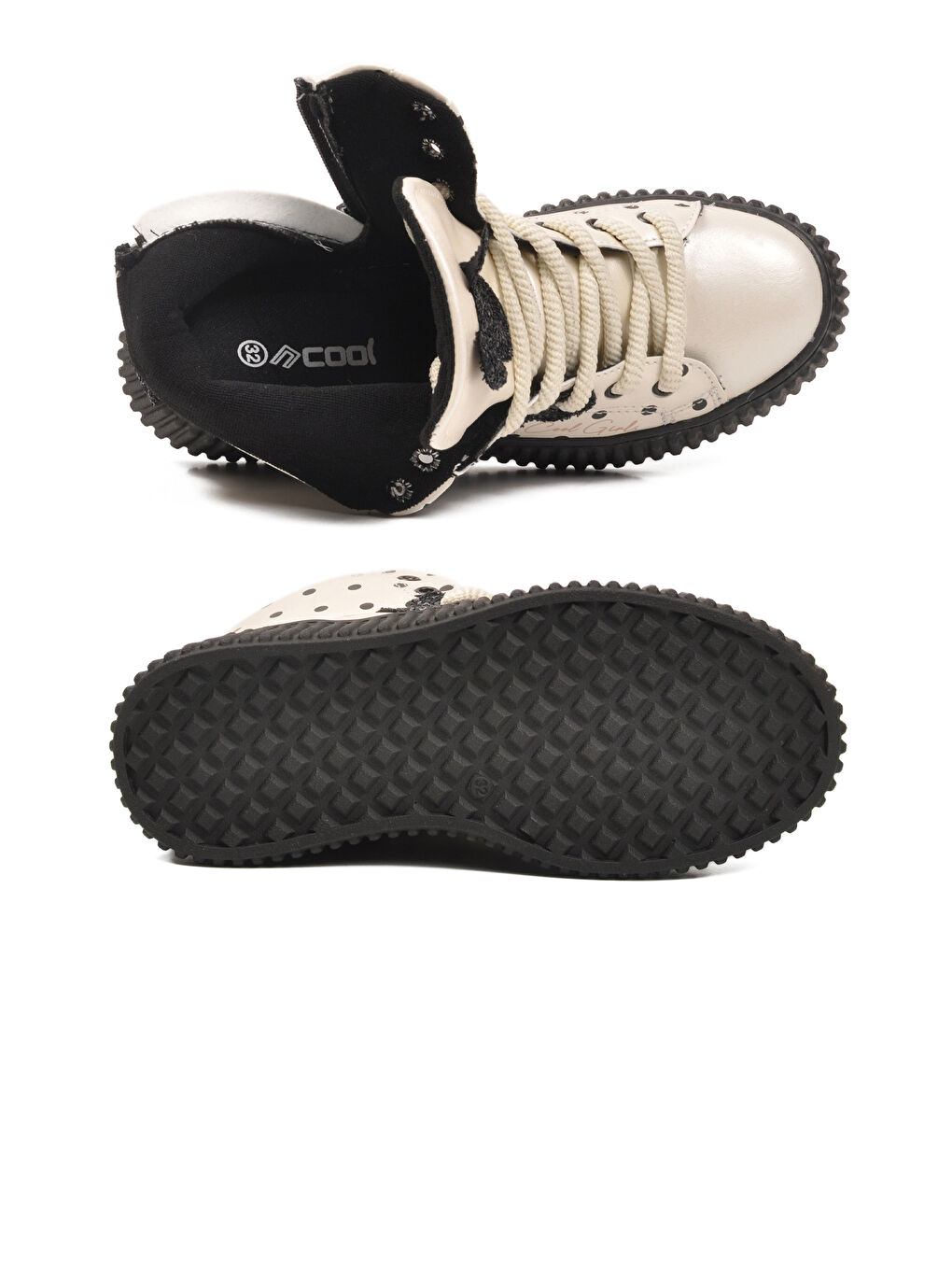 Bej Fermuarlı İçi Polarlı Kaymaz Taban Kız Çocuk Bot Aisha F-4