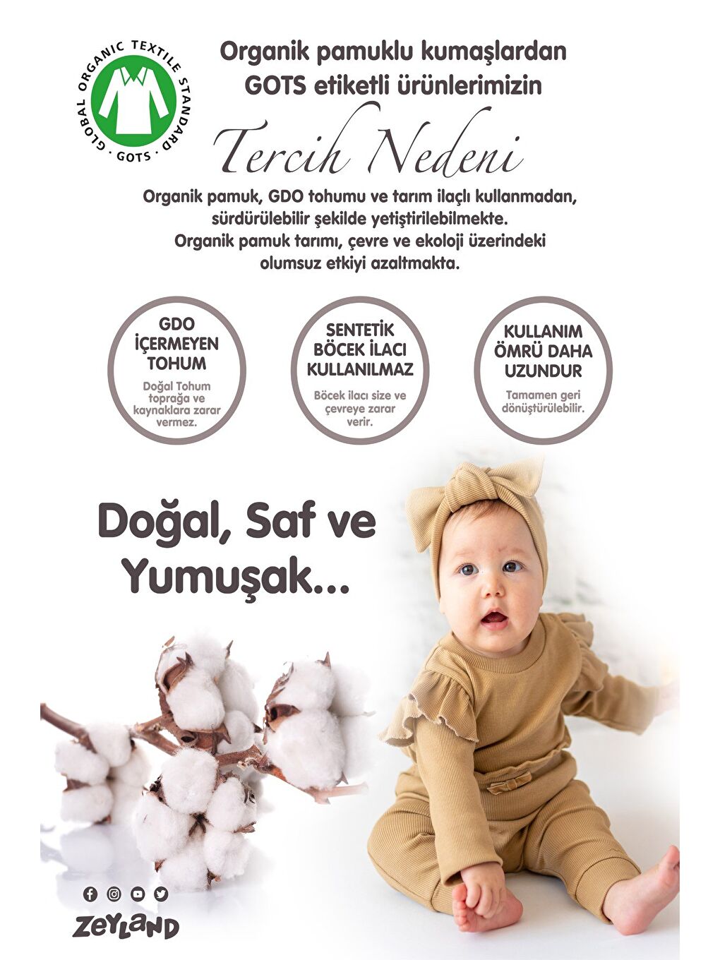 Mavi Gots Sertifikalı %100 Organik Pamuk Sıfır Kol Body (3-24Ay)-2