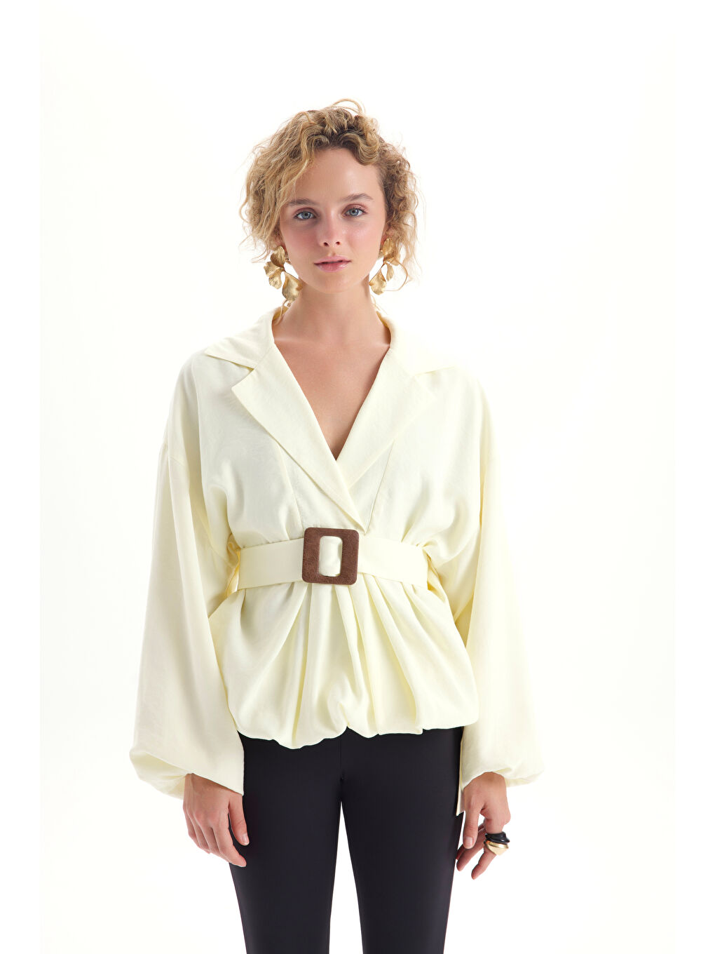 Forteza Balon Kesim Sarı Ceket Gömlek-1