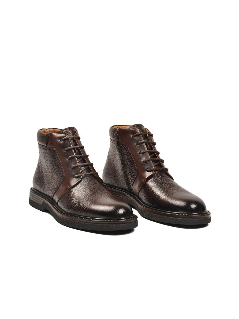 Kahverengi Kahve İçi Dışı Hakiki Deri Fermuarlı Erkek Bot 2112 M-2