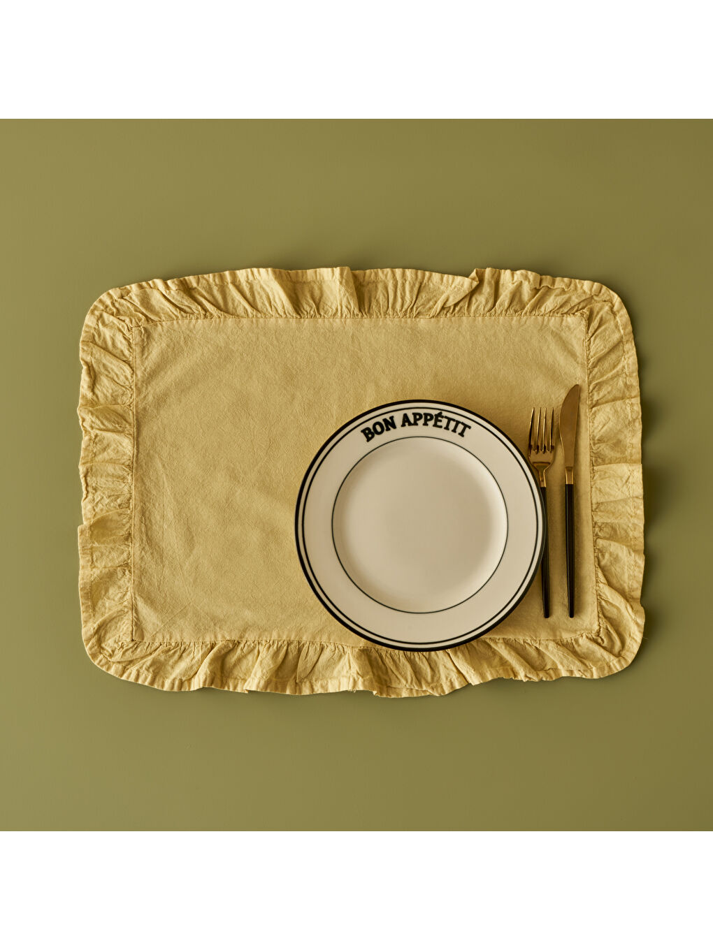 %100 Pamuk Elegance Amerikan Servis Sarı (35x45 cm)