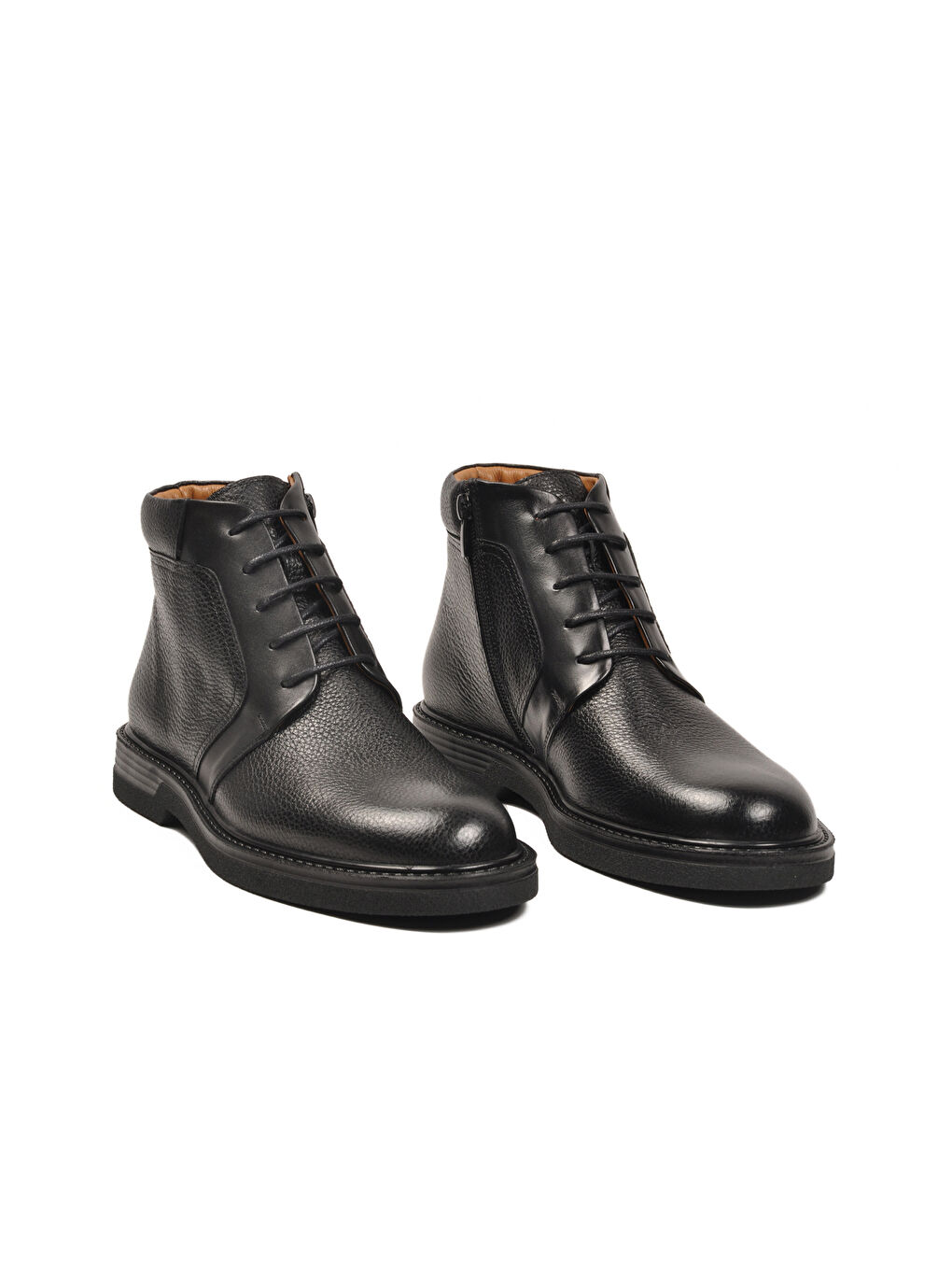 Siyah İçi Dışı Hakiki Deri Fermuarlı Erkek Bot 2112 M-2