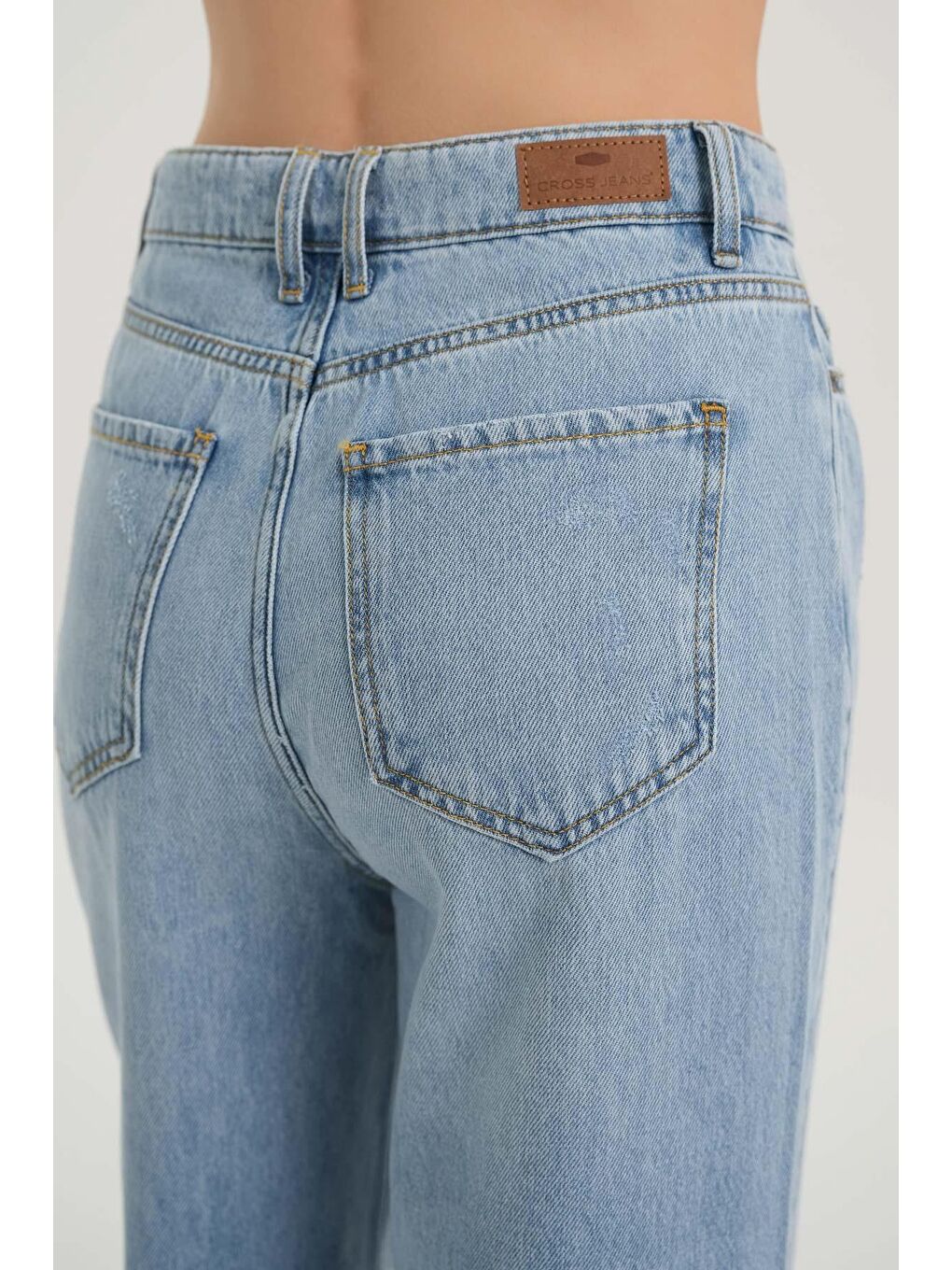 Weslie Açık Mavi Yüksek Bel Fermuarlı Wideleg Fit Jean Pantolon C 4530-090-5