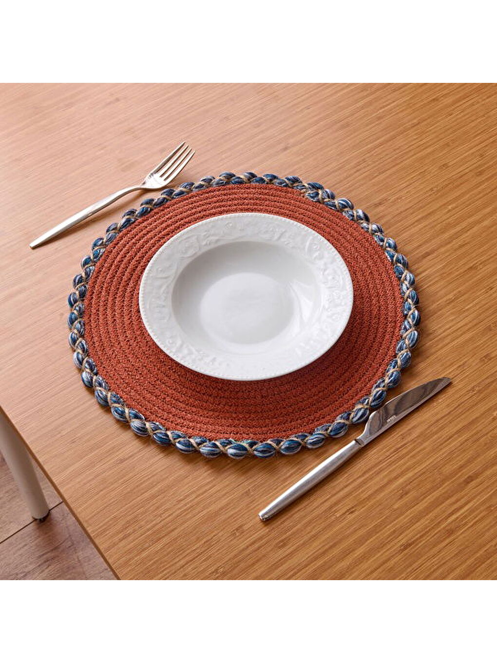 Evidea Kahverengi Soft Laetus Amerikan Servis - Kiremit - 33x33 cm