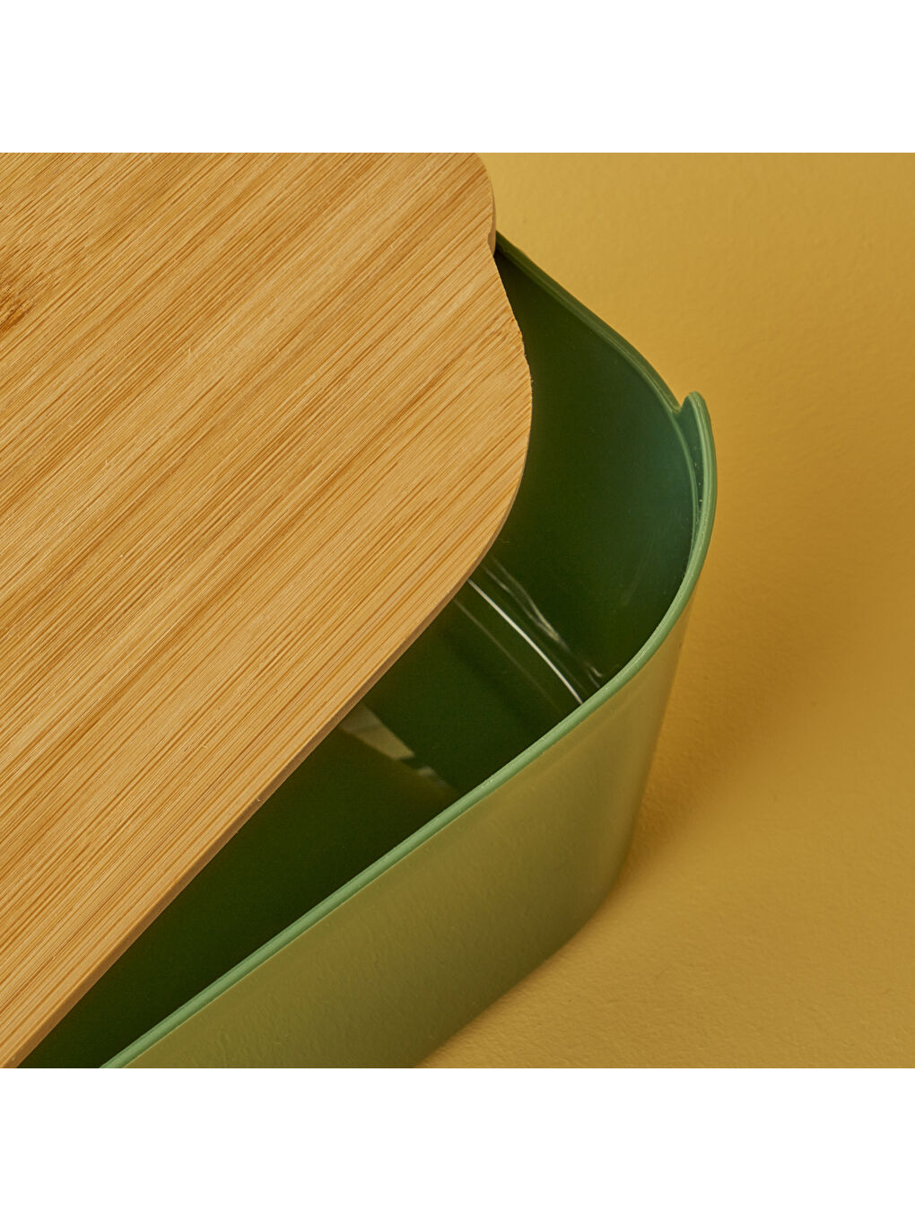 Breed 2in1 Kesme Tahtalı Ekmek Kutusu Haki (33x18,5x12 cm)-1