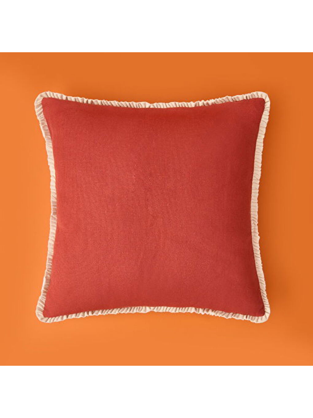 Kahverengi Soft Devon Kırlent - Kiremit - 40x40 cm-2