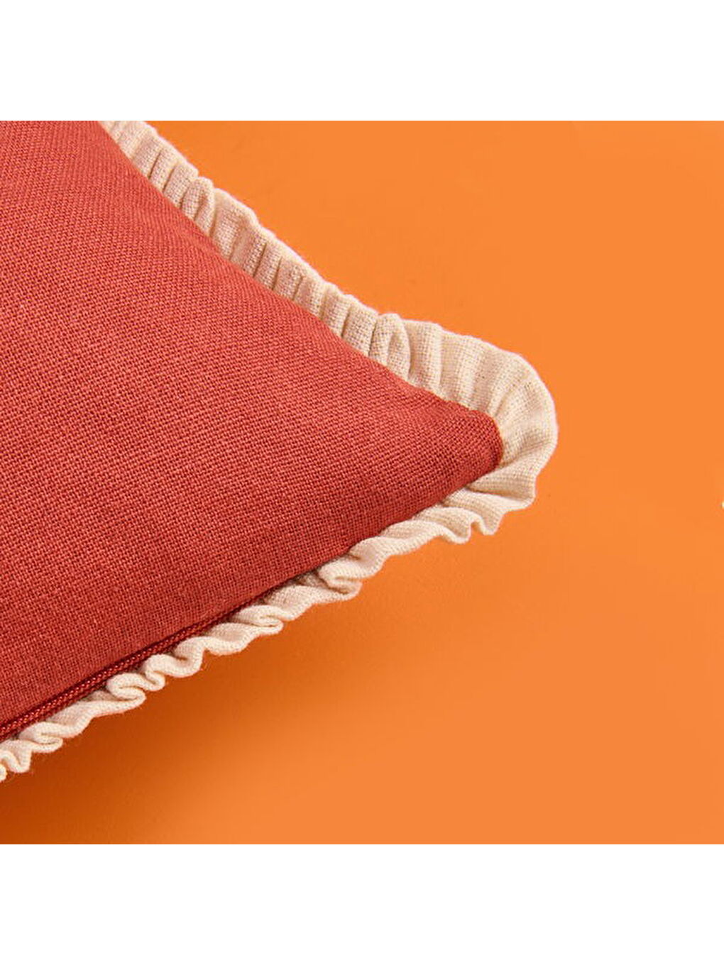 Kahverengi Soft Devon Kırlent - Kiremit - 40x40 cm-4